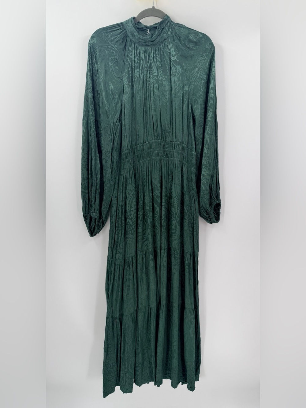 Anthropologie Somerset Maxi Dress Mock-Neck Green XL Wedding Guest Holiday - Picture 3 of 6